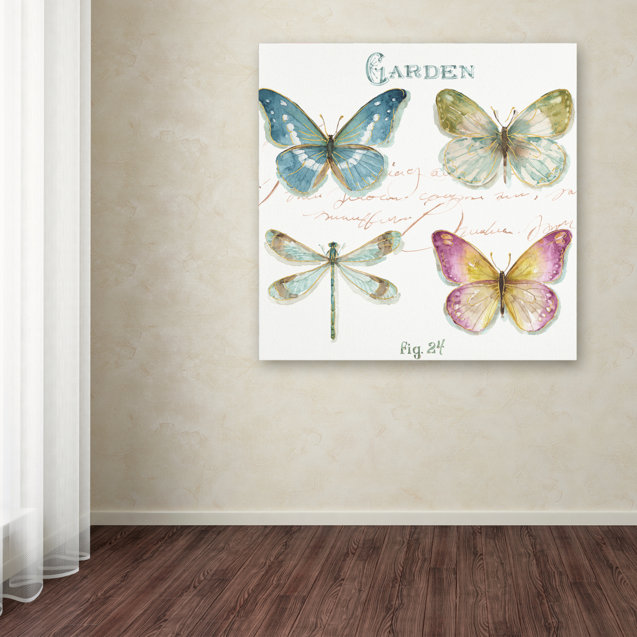 Lisa Audit 'Rainbow Seeds Butterflies IV' Large Canvas Art 35 X 35