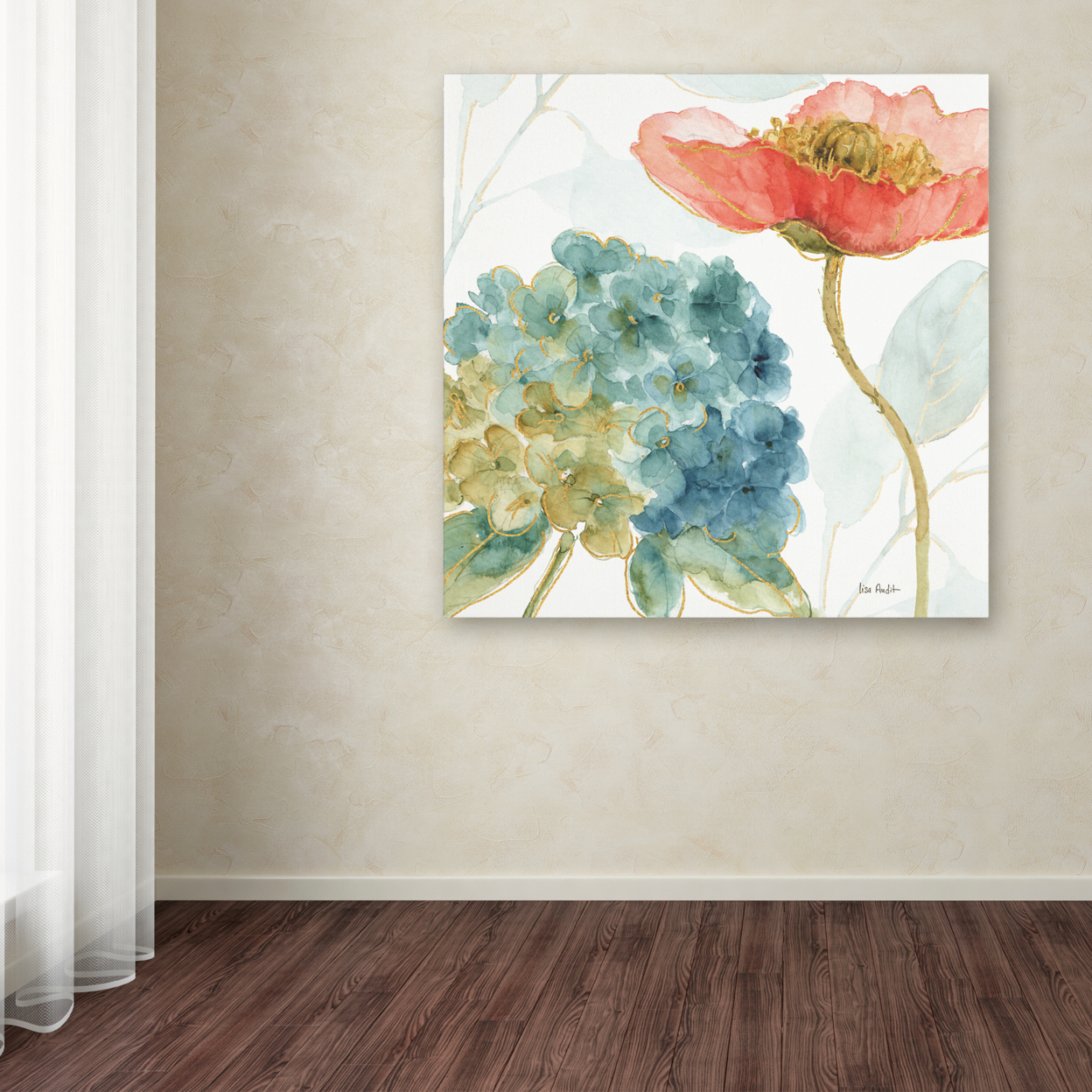 Lisa Audit 'Rainbow Seeds Flowers IV' Large Canvas Art 35 X 35