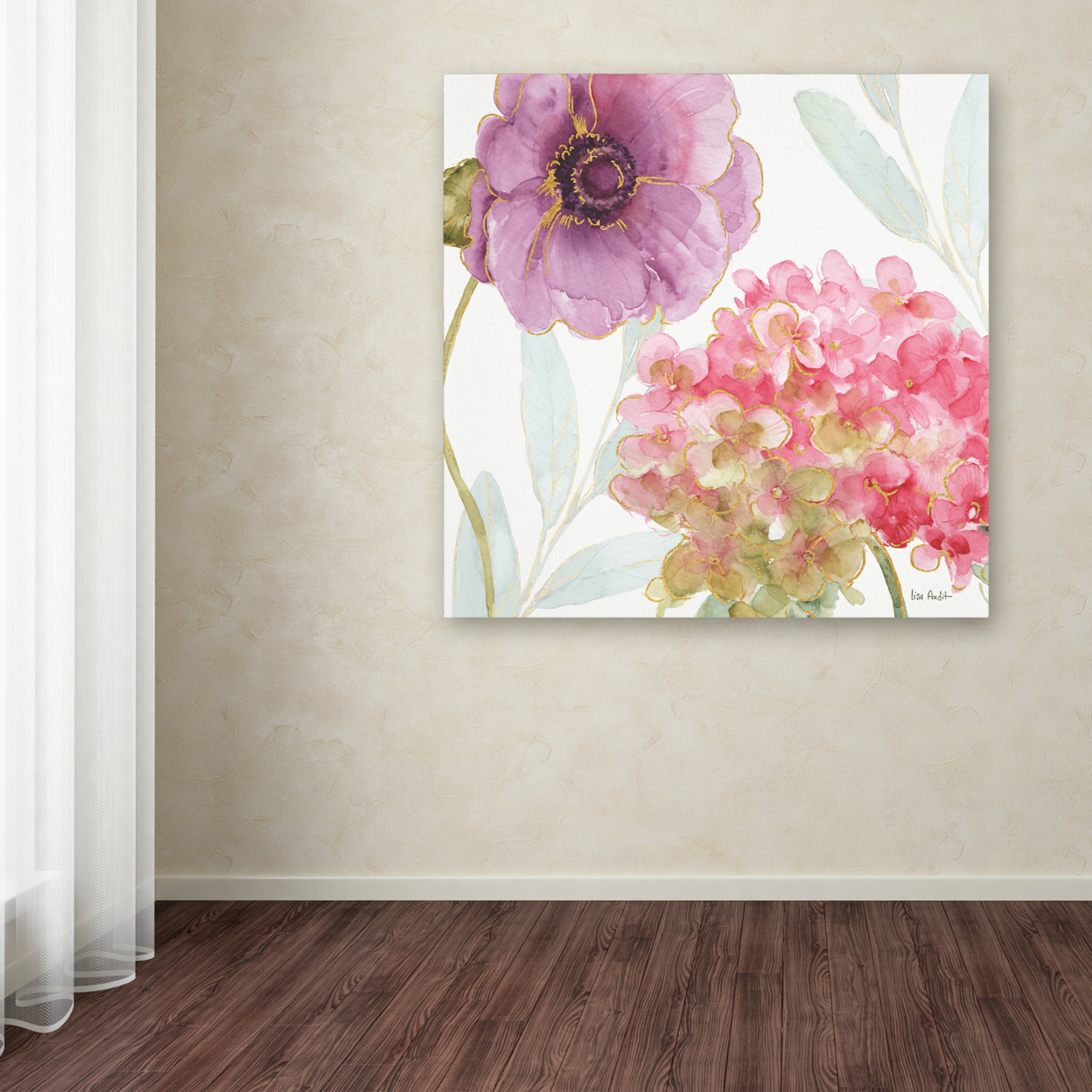 Lisa Audit 'Rainbow Seeds Flowers V' Large Canvas Art 35 X 35