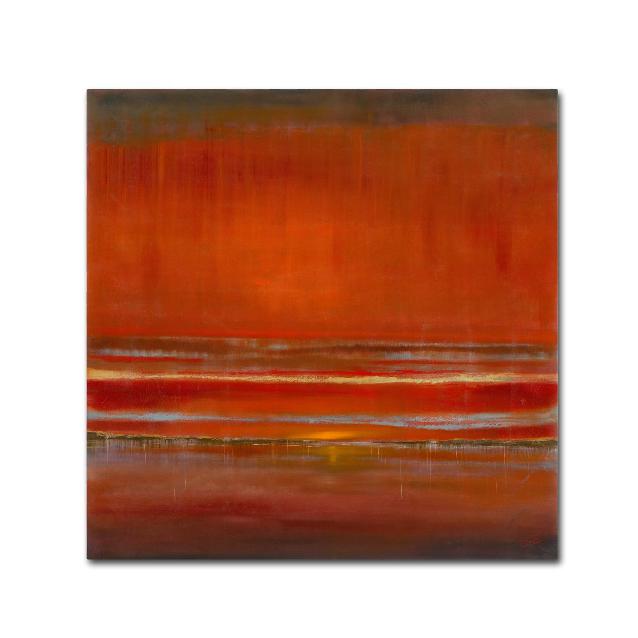 Rio 'Red Horizon' Large Canvas Art 35 X 35