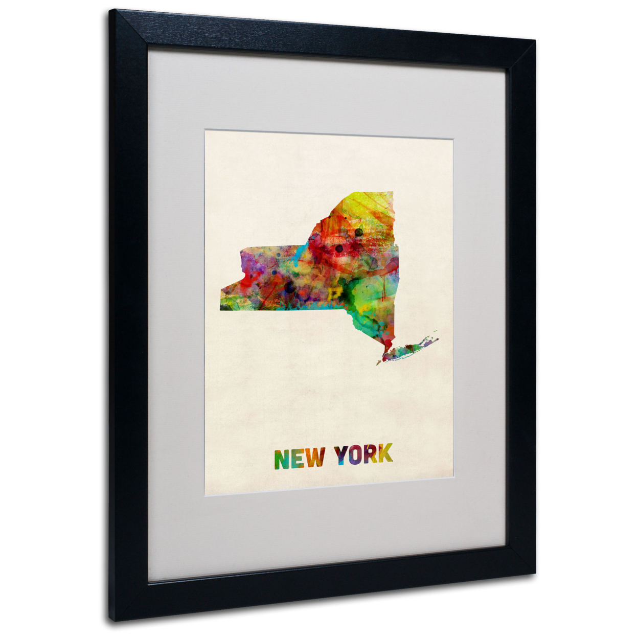 Michael Tompsett 'New York Map' Black Wooden Framed Art 18 X 22 Inches