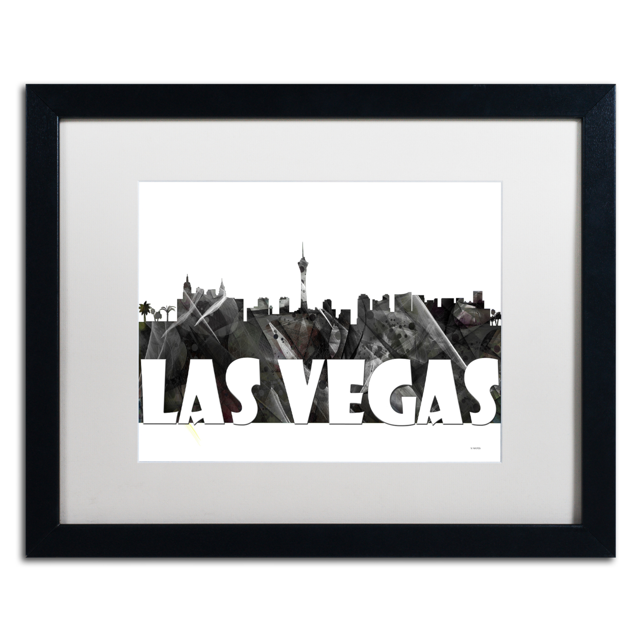 Marlene Watson 'Las Vegas BG-2' Black Wooden Framed Art 18 X 22 Inches