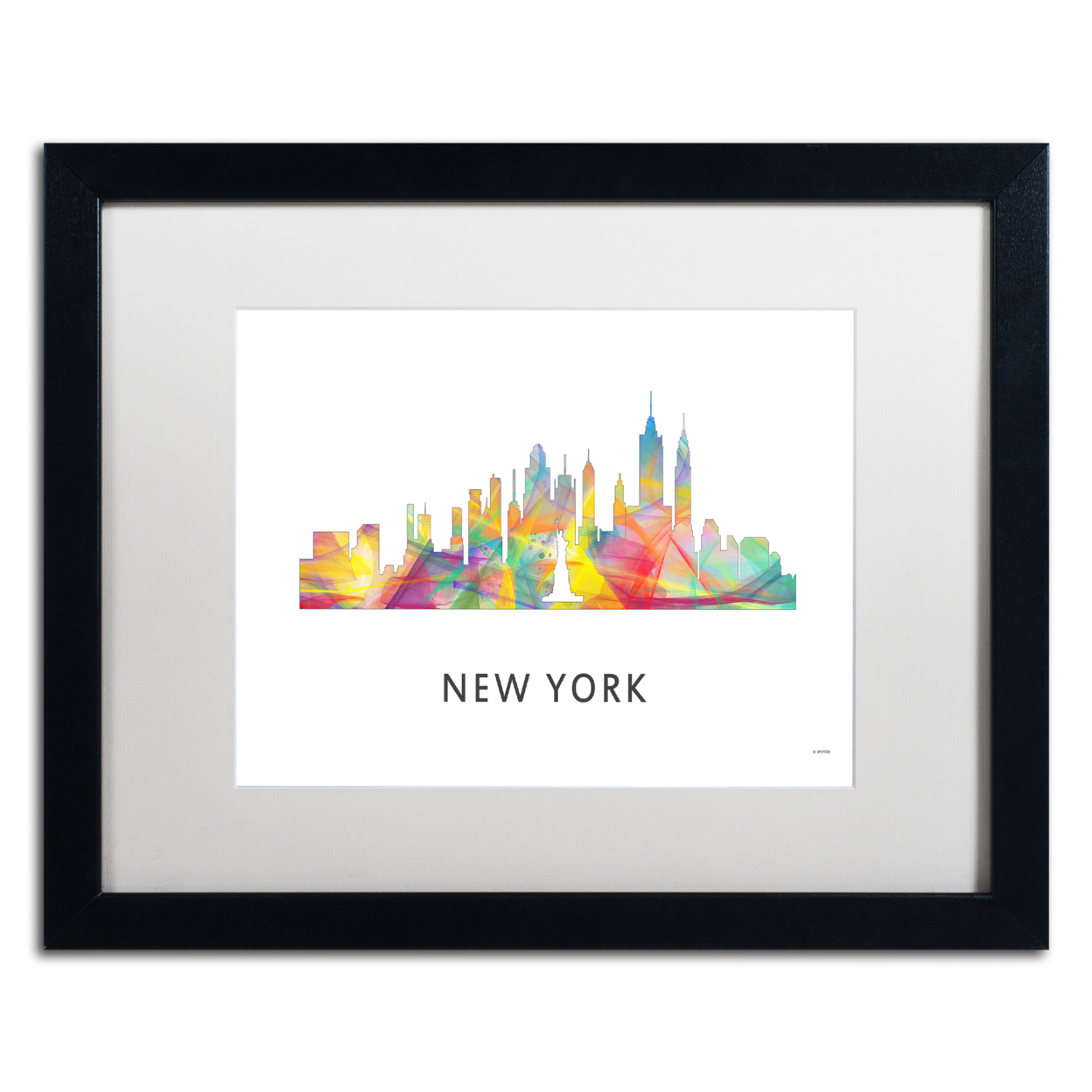 Marlene Watson 'New York New York Skyline WB-1' Black Wooden Framed Art 18 X 22 Inches