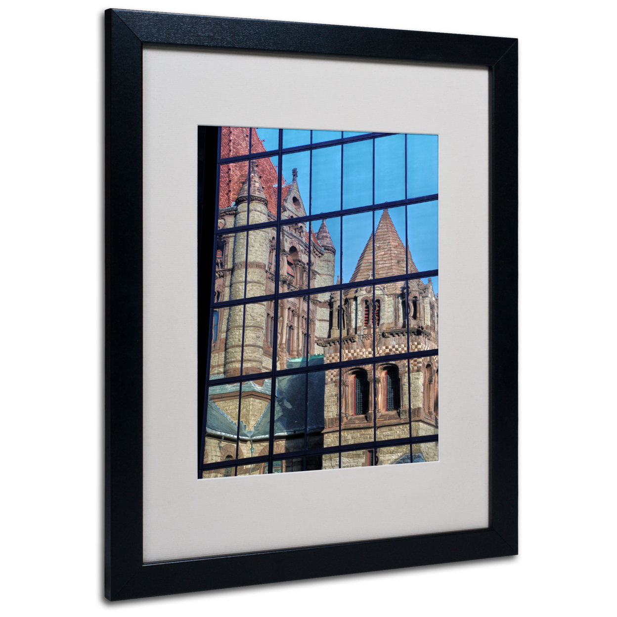 CATeyes 'Trinity Church Reflection' Black Wooden Framed Art 18 X 22 Inches