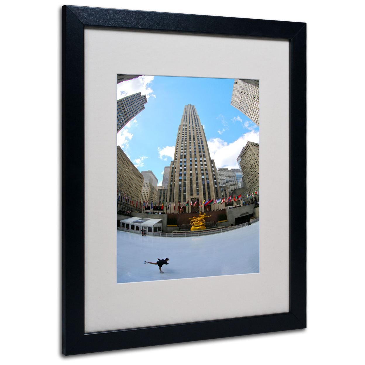 CATeyes 'Rockefeller Center' Black Wooden Framed Art 18 X 22 Inches