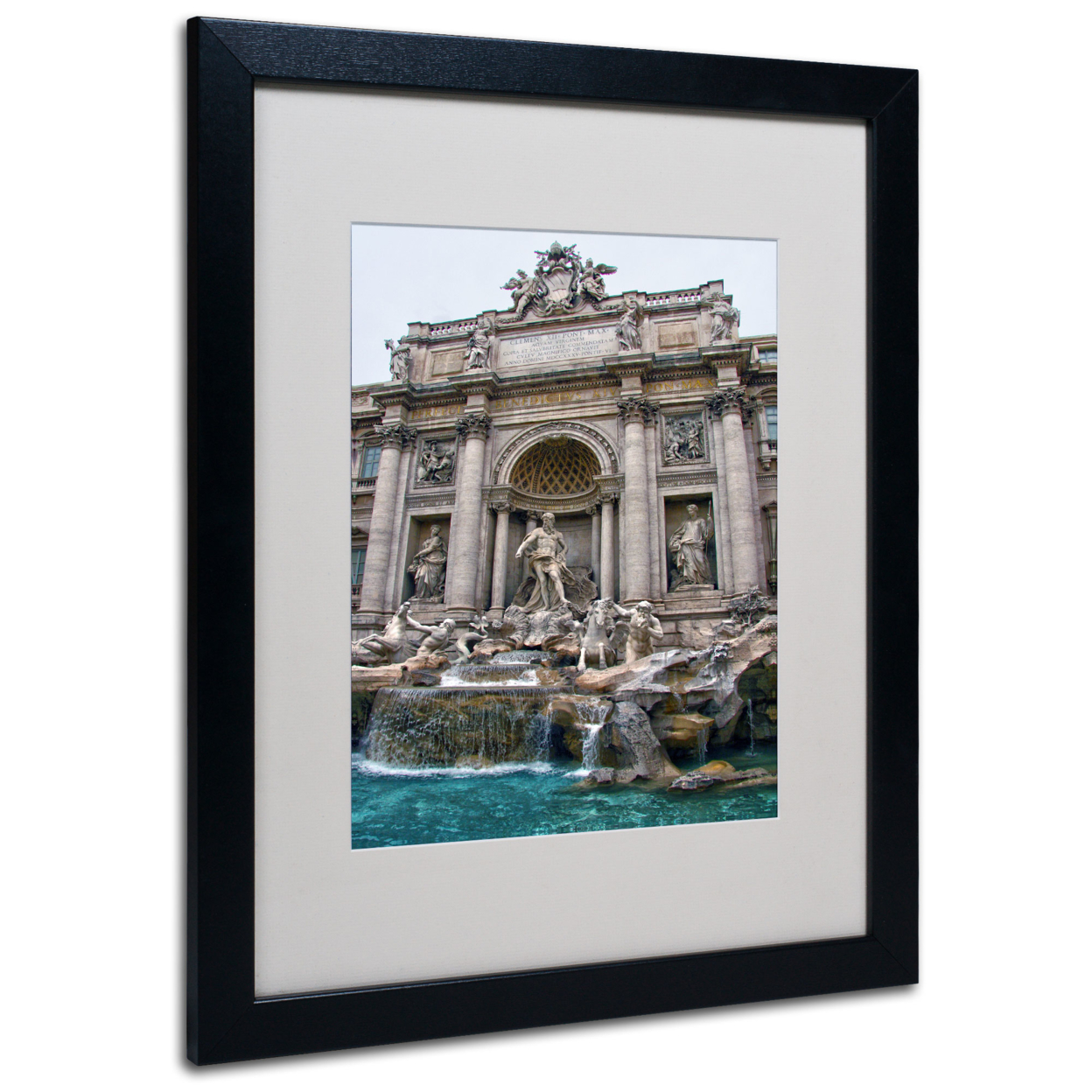 CATeyes 'Trevi Fountain' Black Wooden Framed Art 18 X 22 Inches