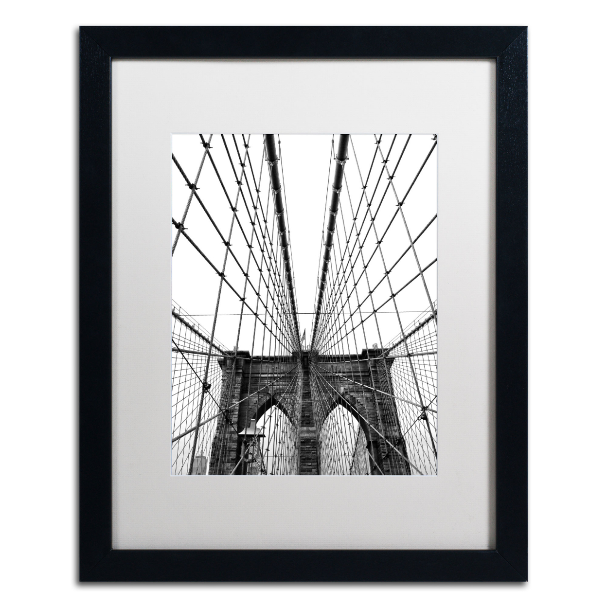 CATeyes 'Brooklyn Bridge 3' Black Wooden Framed Art 18 X 22 Inches