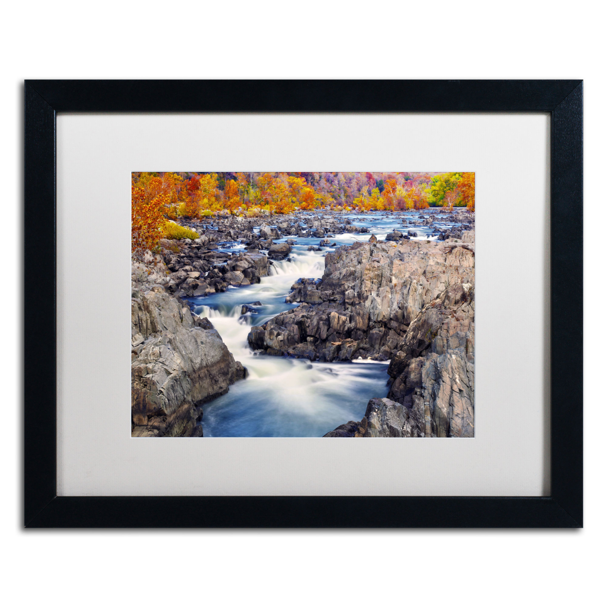 CATeyes 'Great Falls' Black Wooden Framed Art 18 X 22 Inches