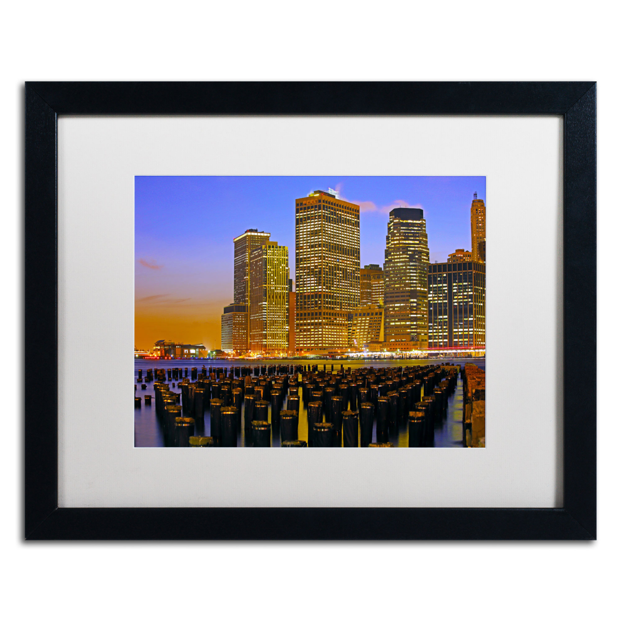 CATeyes 'City Lights 2' Black Wooden Framed Art 18 X 22 Inches