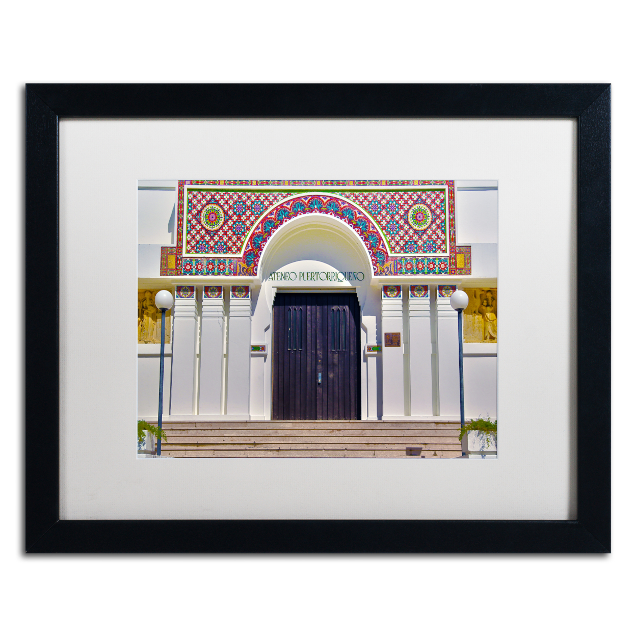 CATeyes 'Ateneo Puertorriqueno San Juan' Black Wooden Framed Art 18 X 22 Inches