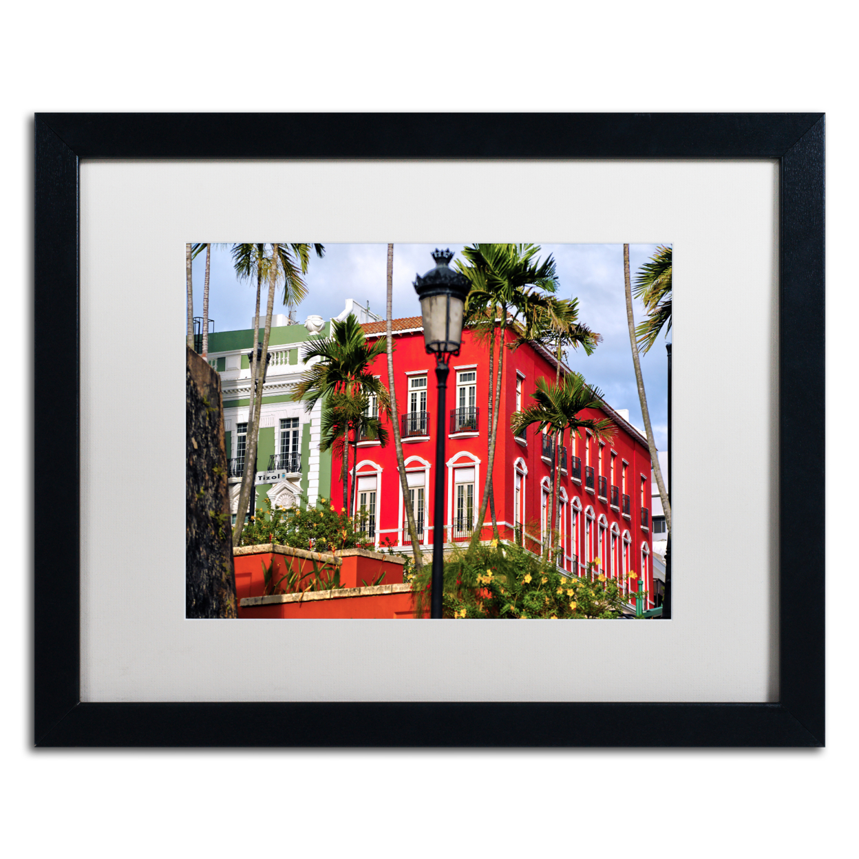 CATeyes 'Old San Juan 1' Black Wooden Framed Art 18 X 22 Inches