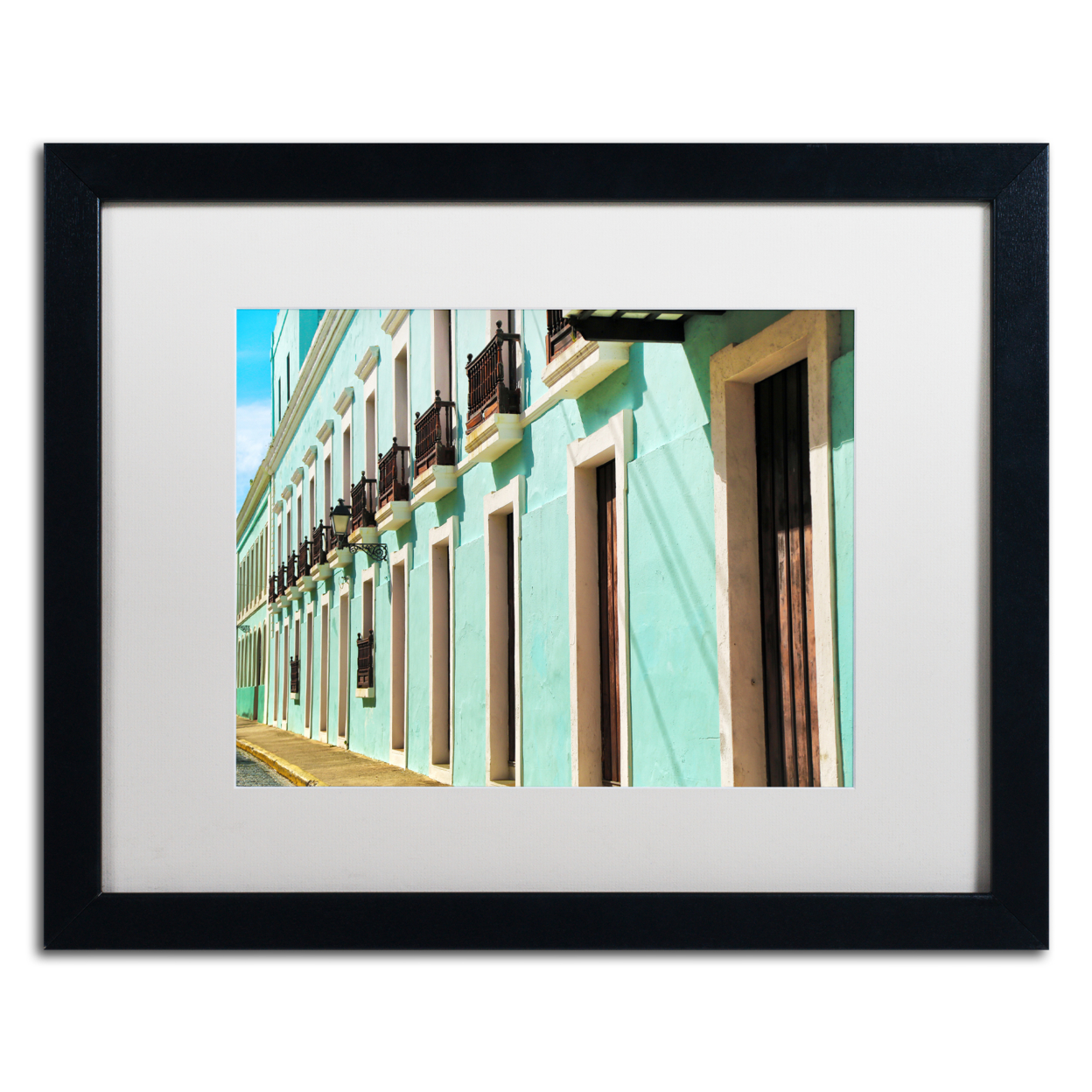 CATeyes 'Old San Juan 2' Black Wooden Framed Art 18 X 22 Inches