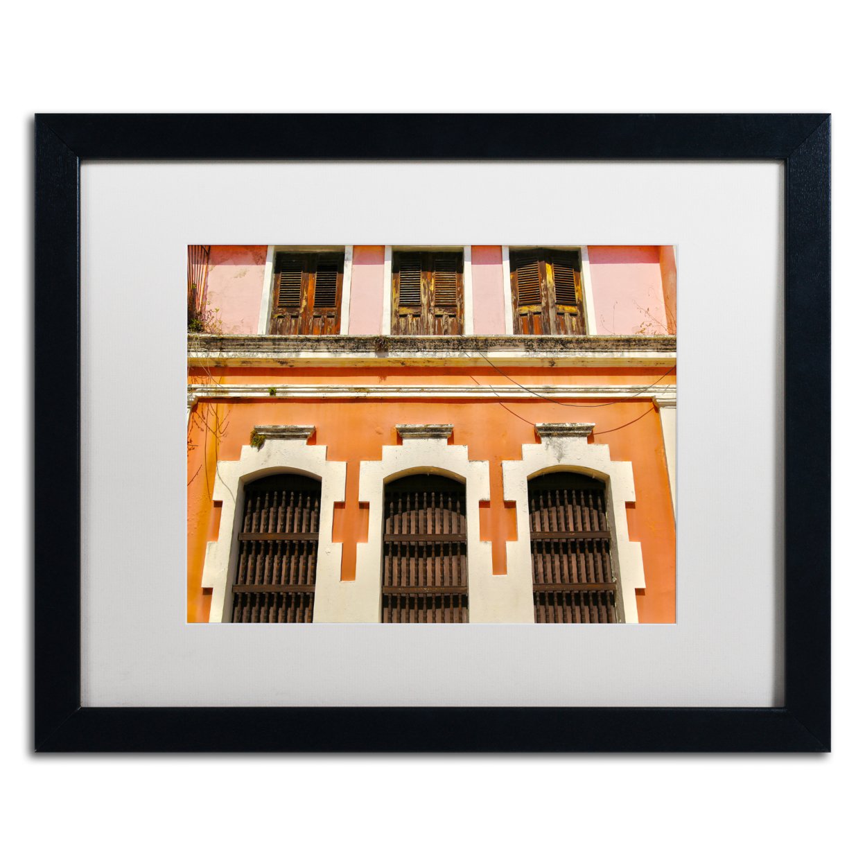 CATeyes 'Old San Juan 12' Black Wooden Framed Art 18 X 22 Inches