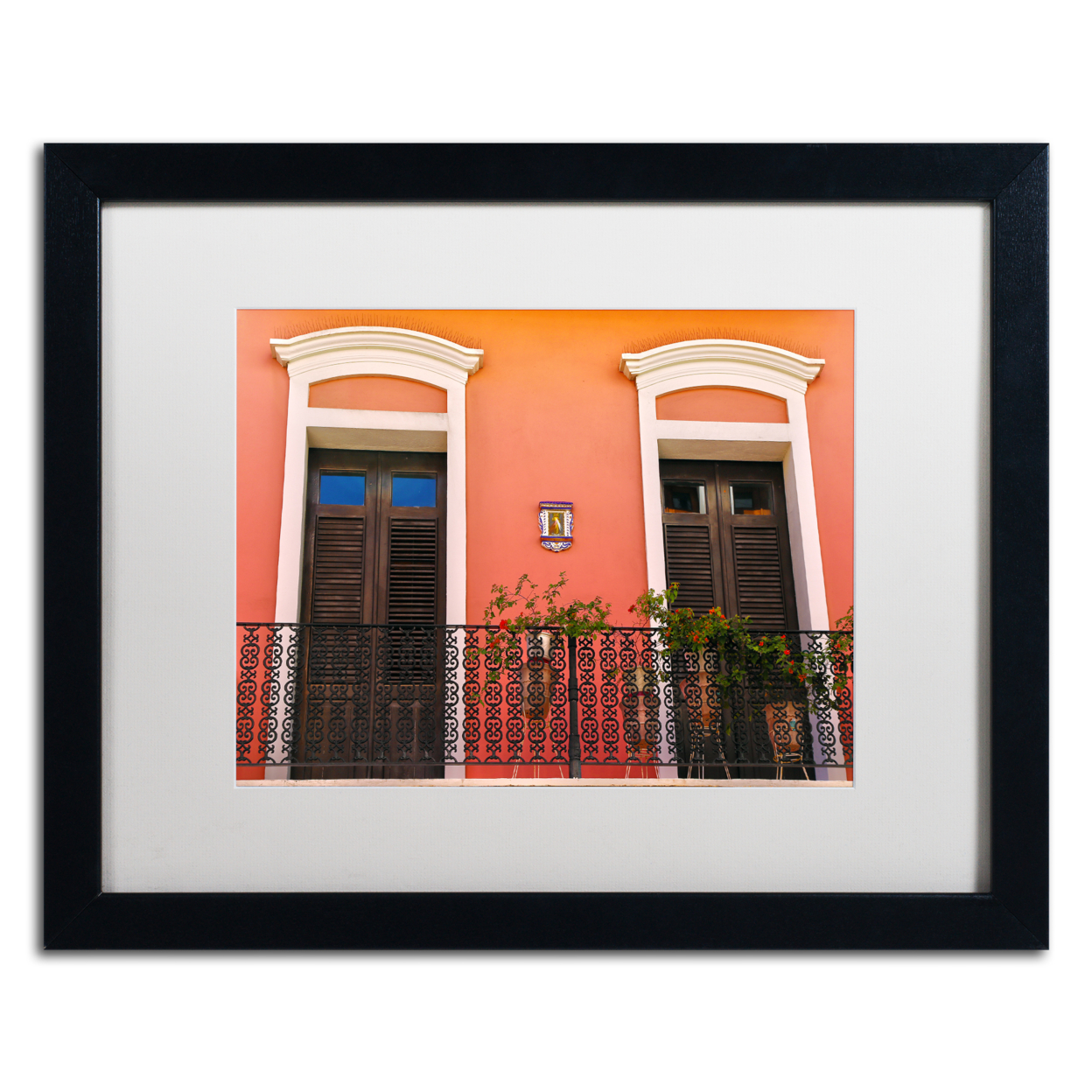 CATeyes 'Old San Juan 15' Black Wooden Framed Art 18 X 22 Inches