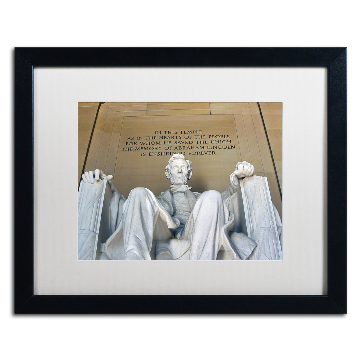 CATeyes 'Lincoln Memorial' Black Wooden Framed Art 18 X 22 Inches