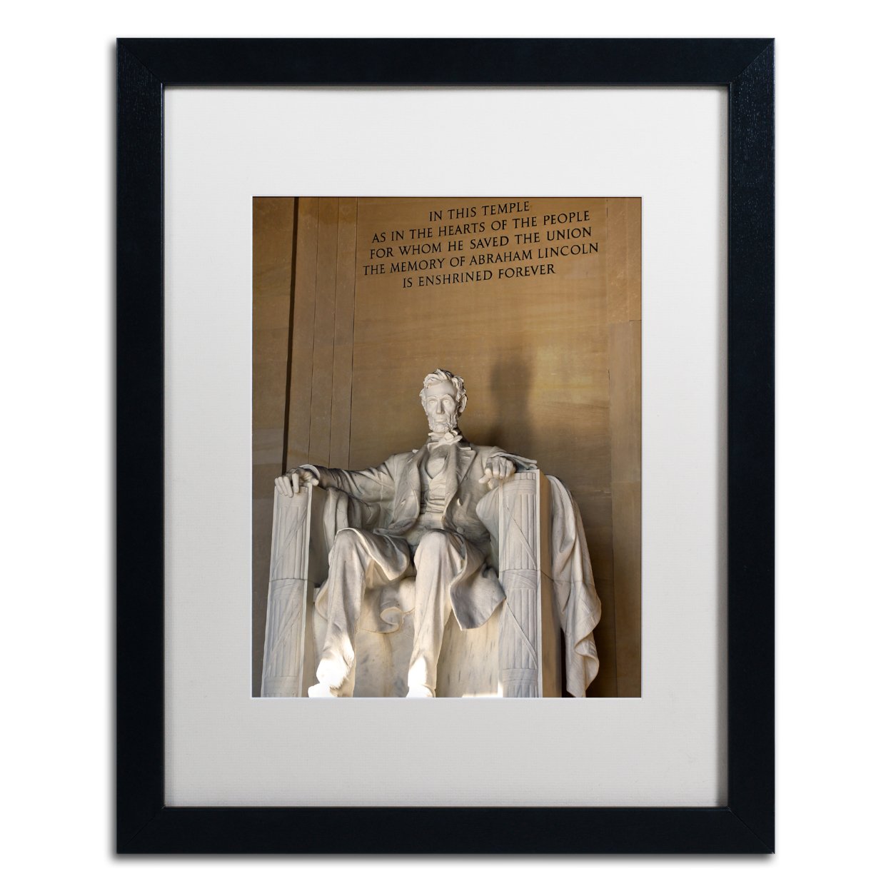 CATeyes 'Lincoln Memorial 2' Black Wooden Framed Art 18 X 22 Inches