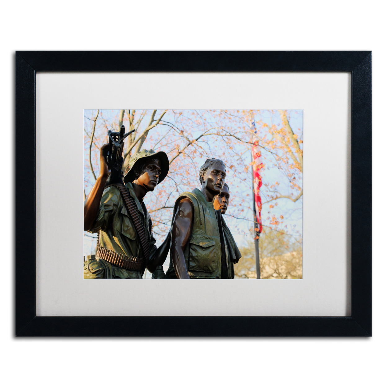 CATeyes 'Vietnam Memorial' Black Wooden Framed Art 18 X 22 Inches