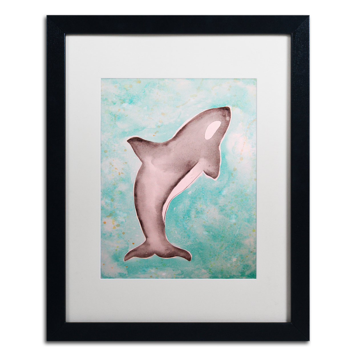 Nicole Dietz 'The Orca' Black Wooden Framed Art 18 X 22 Inches
