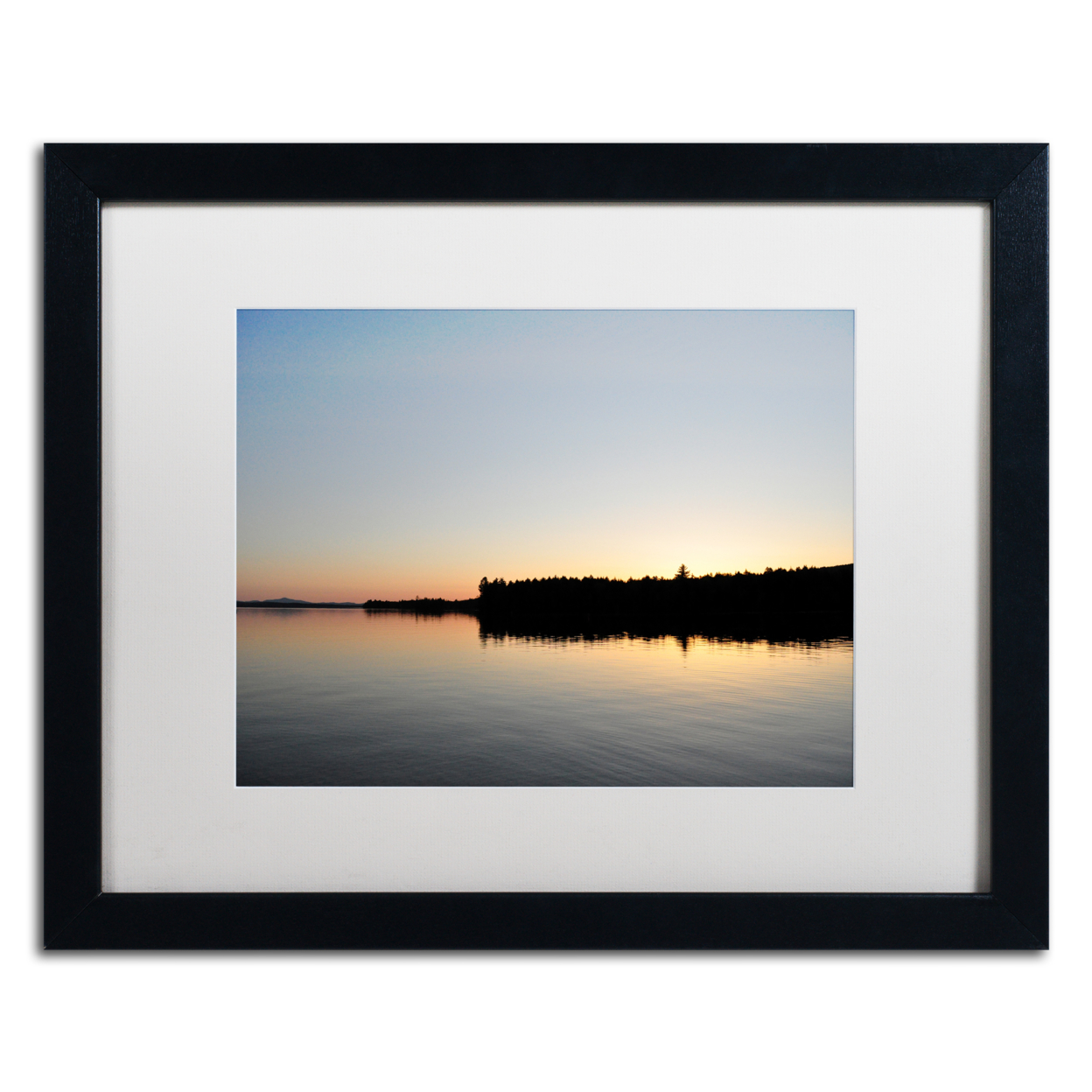 Nicole Dietz 'Moosehead Lake Sunset' Black Wooden Framed Art 18 X 22 Inches