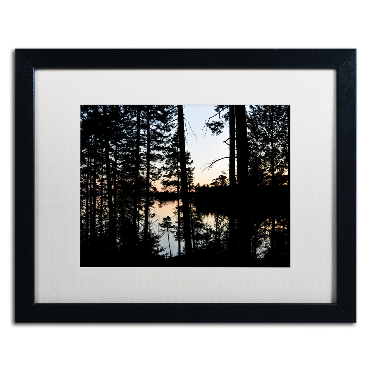 Nicole Dietz 'Sunset Through The Trees' Black Wooden Framed Art 18 X 22 Inches