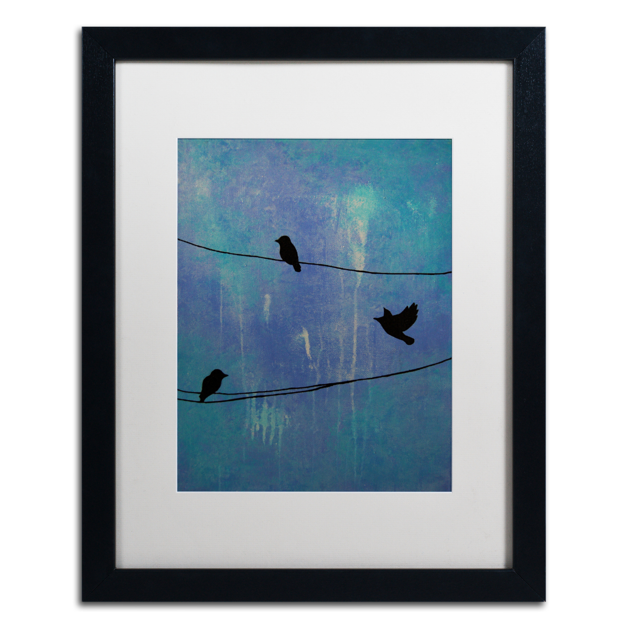 Nicole Dietz 'Birds Arrival' Black Wooden Framed Art 18 X 22 Inches