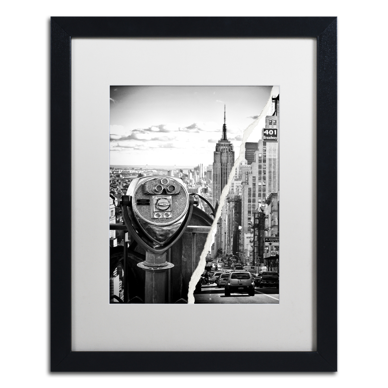 Philippe Hugonnard 'Looking To New York City' Black Wooden Framed Art 18 X 22 Inches