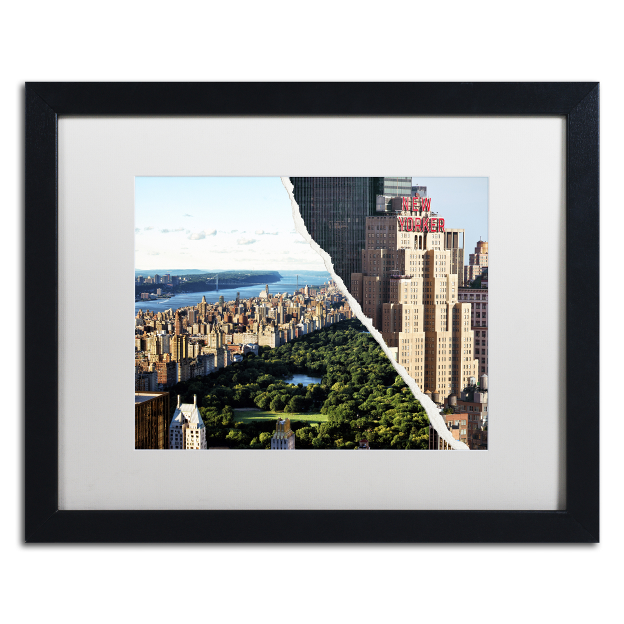 Philippe Hugonnard 'Central Park View' Black Wooden Framed Art 18 X 22 Inches