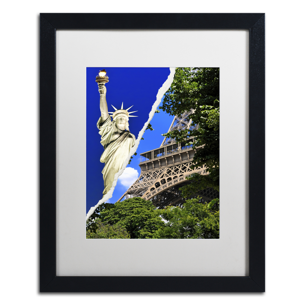 Philippe Hugonnard 'Eiffel, Thank You!' Black Wooden Framed Art 18 X 22 Inches