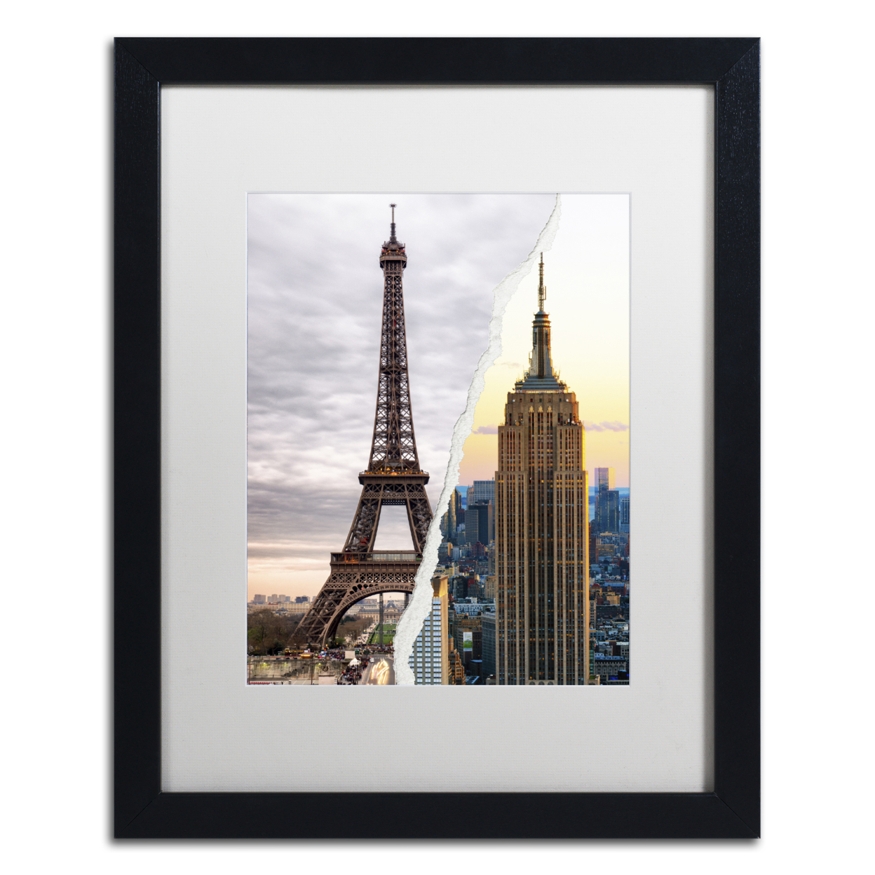 Philippe Hugonnard 'The Empire Eiffel' Black Wooden Framed Art 18 X 22 Inches