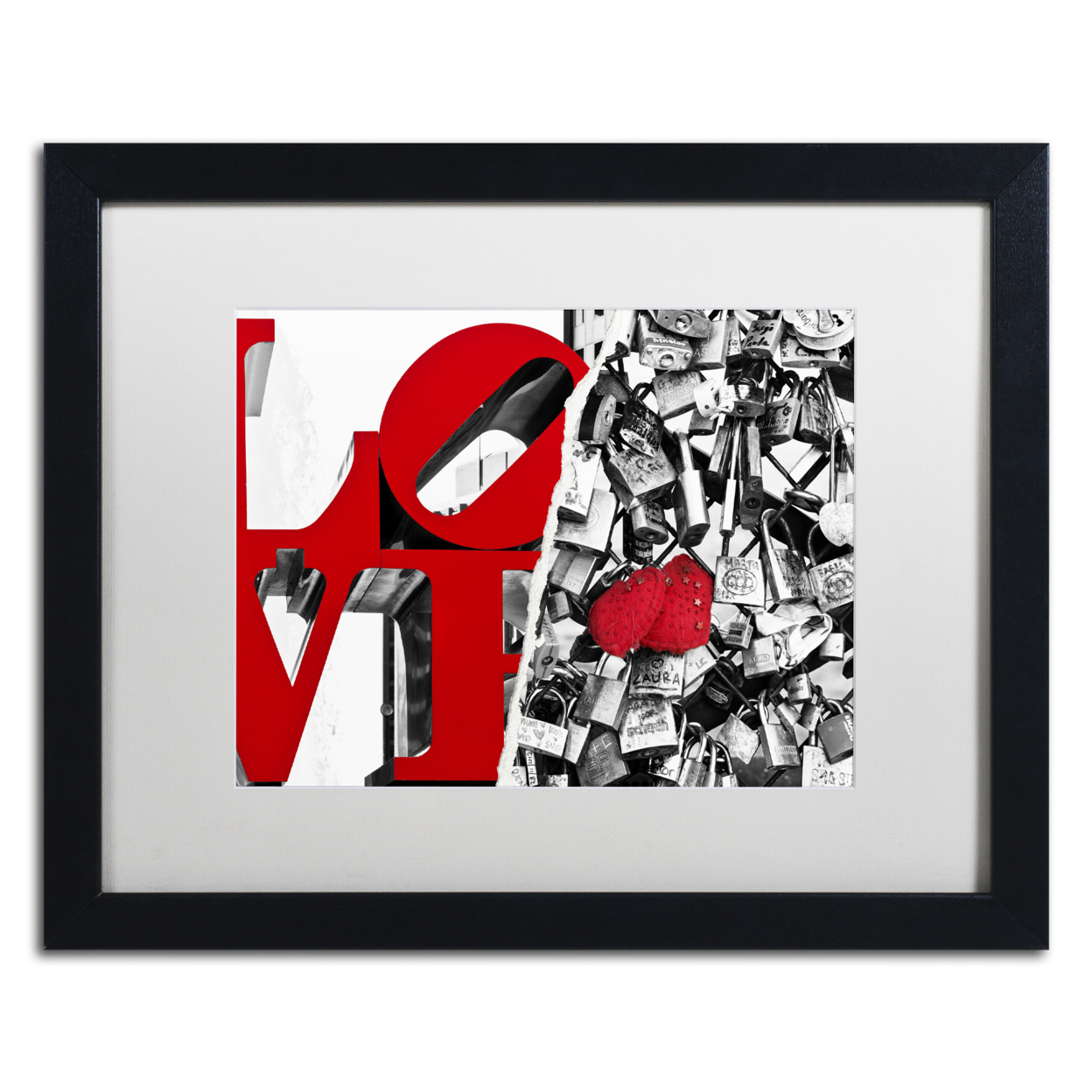 Philippe Hugonnard 'Love' Black Wooden Framed Art 18 X 22 Inches