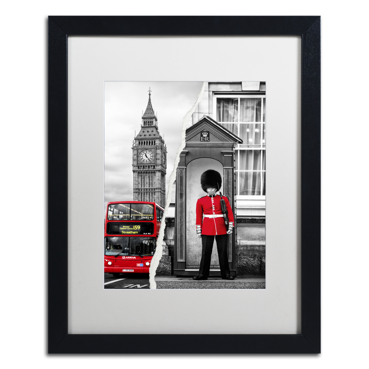 Philippe Hugonnard 'Look At London' Black Wooden Framed Art 18 X 22 Inches