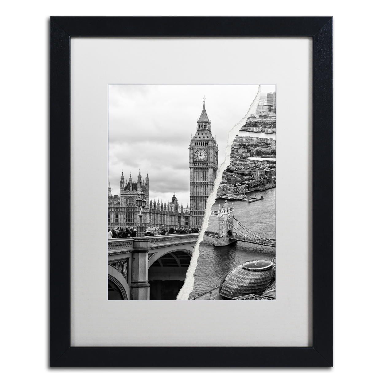 Philippe Hugonnard 'City Of London' Black Wooden Framed Art 18 X 22 Inches