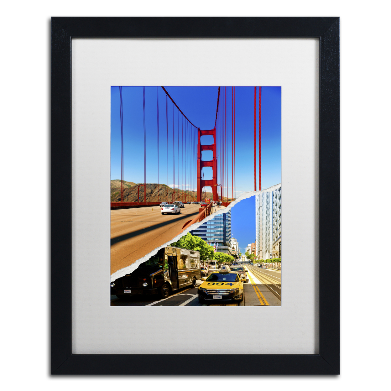 Philippe Hugonnard 'San Francisco Travel' Black Wooden Framed Art 18 X 22 Inches