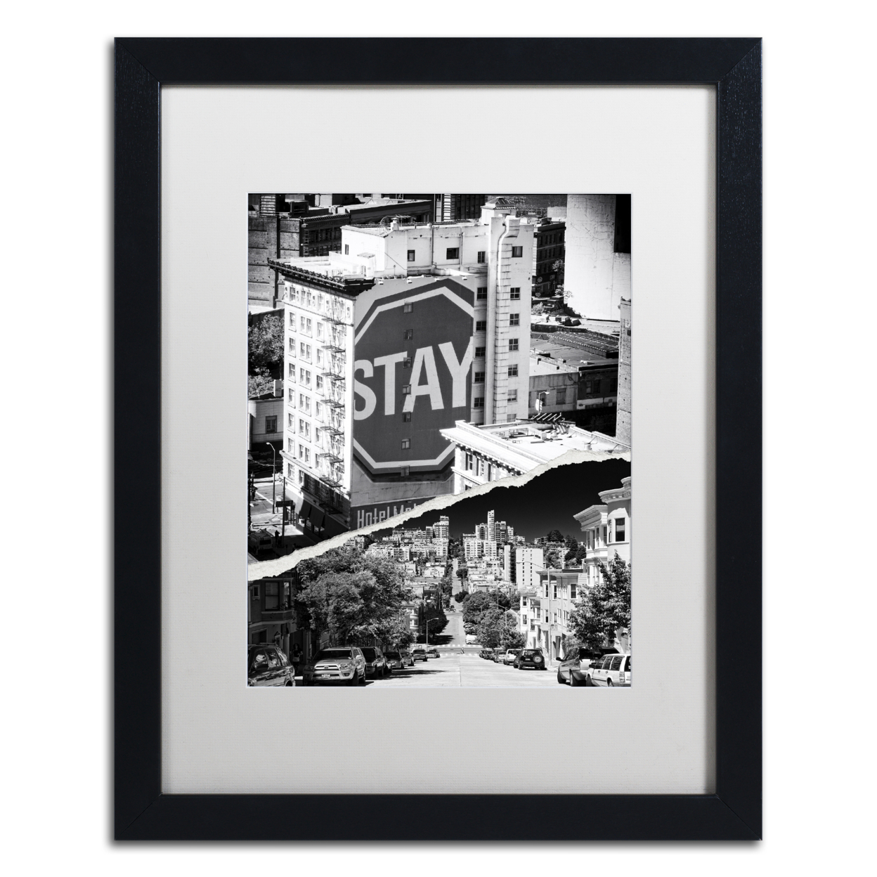 Philippe Hugonnard 'Staying In San Francisco' Black Wooden Framed Art 18 X 22 Inches