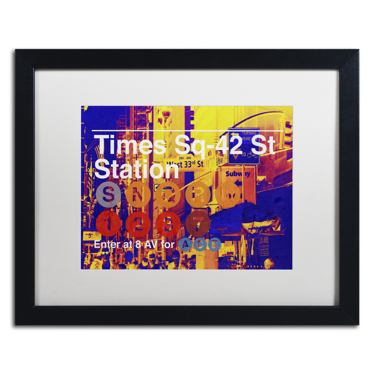 Philippe Hugonnard 'Subway City Art NYC' Black Wooden Framed Art 18 X 22 Inches