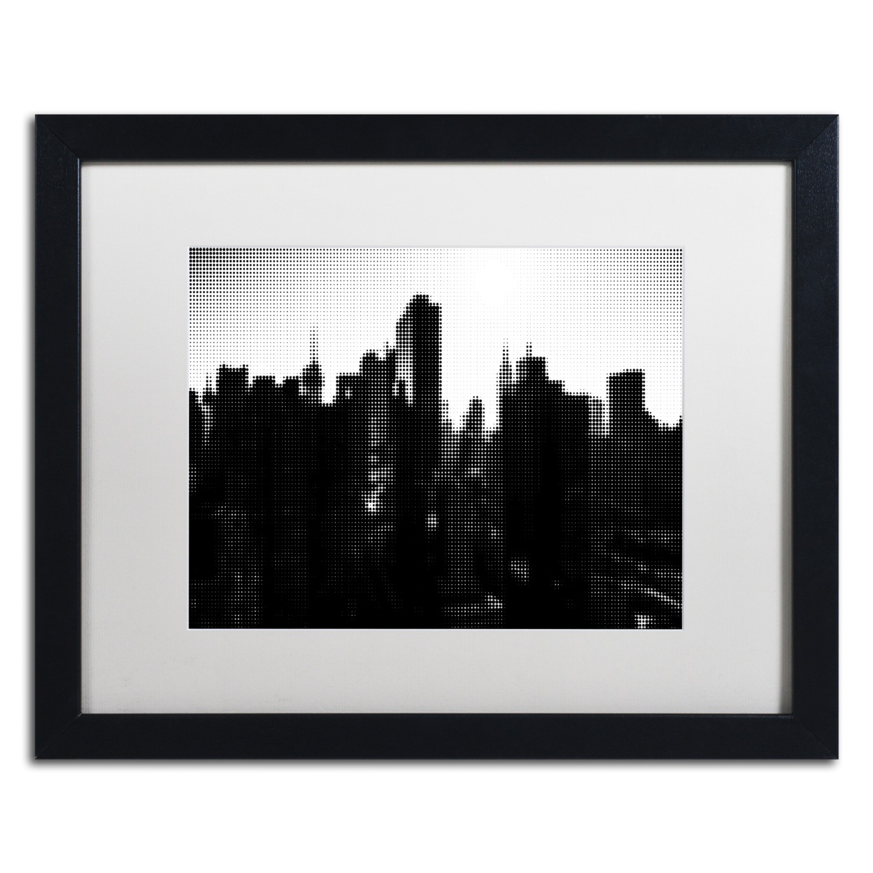Philippe Hugonnard 'Pixels Print Manhattan' Black Wooden Framed Art 18 X 22 Inches