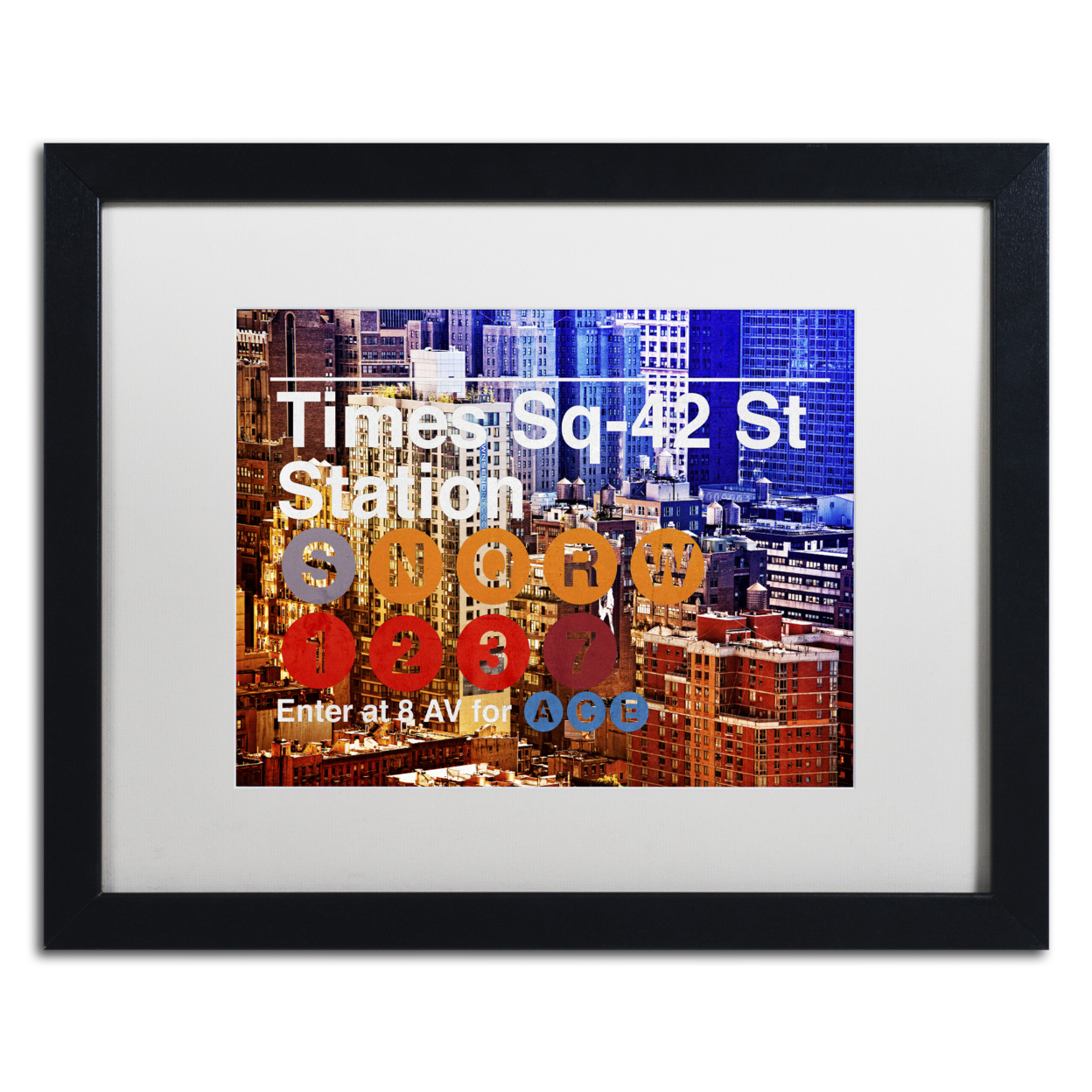 Philippe Hugonnard 'Subway City Art NYC IV' Black Wooden Framed Art 18 X 22 Inches