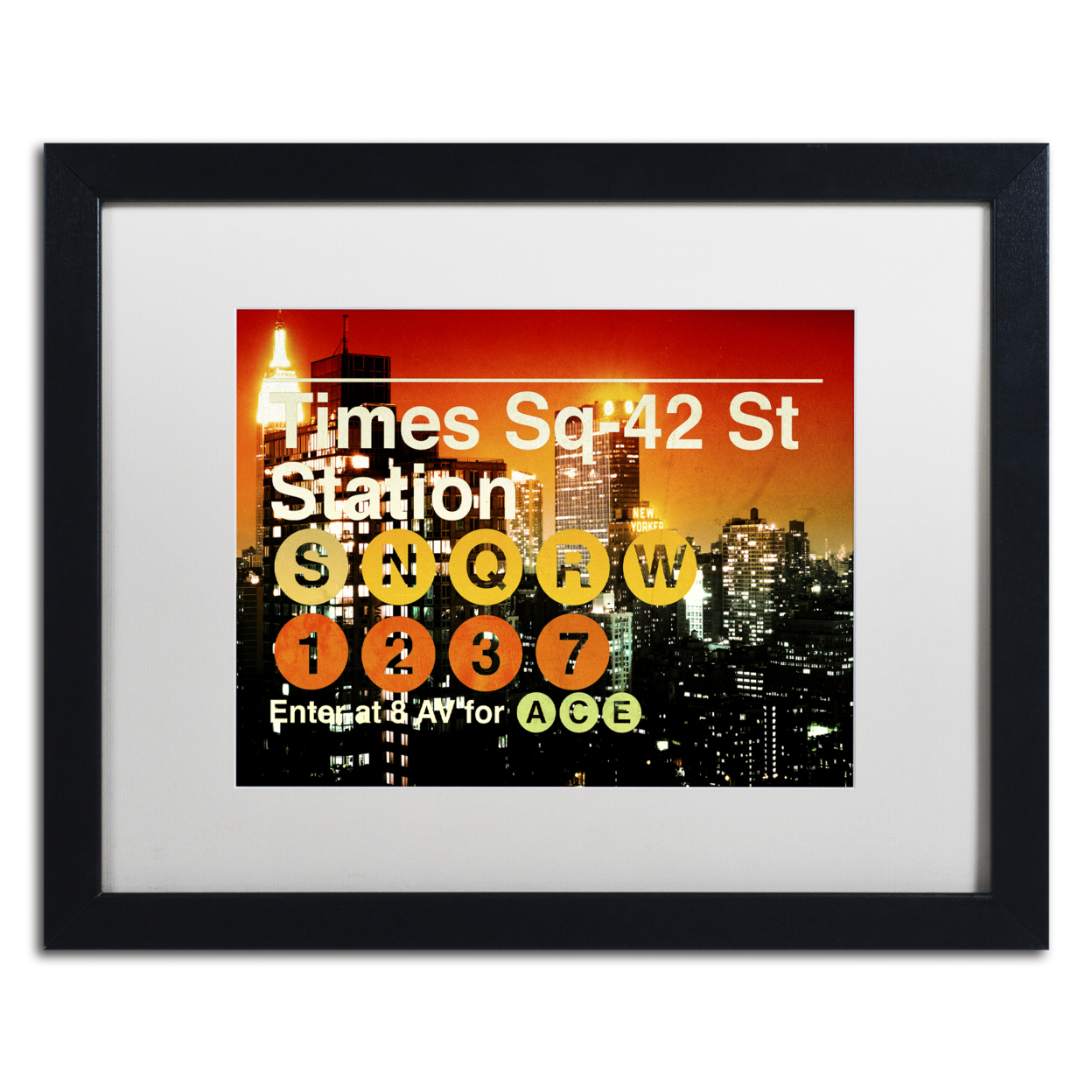 Philippe Hugonnard 'Subway City Art NYC III' Black Wooden Framed Art 18 X 22 Inches