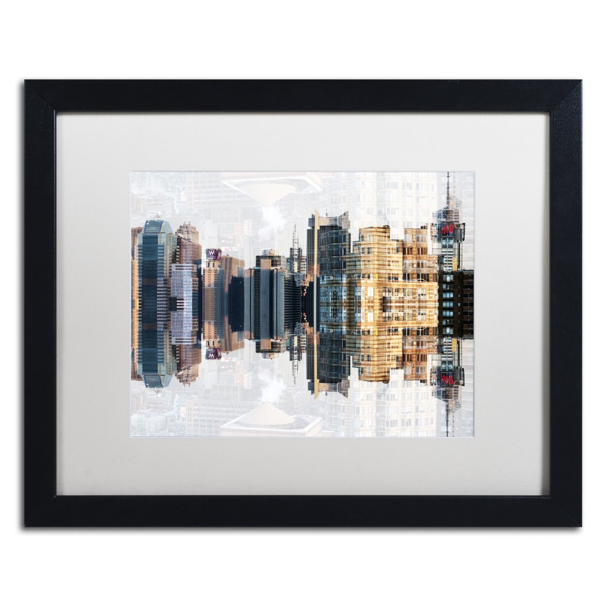 Philippe Hugonnard 'New York Reflection IV' Black Wooden Framed Art 18 X 22 Inches