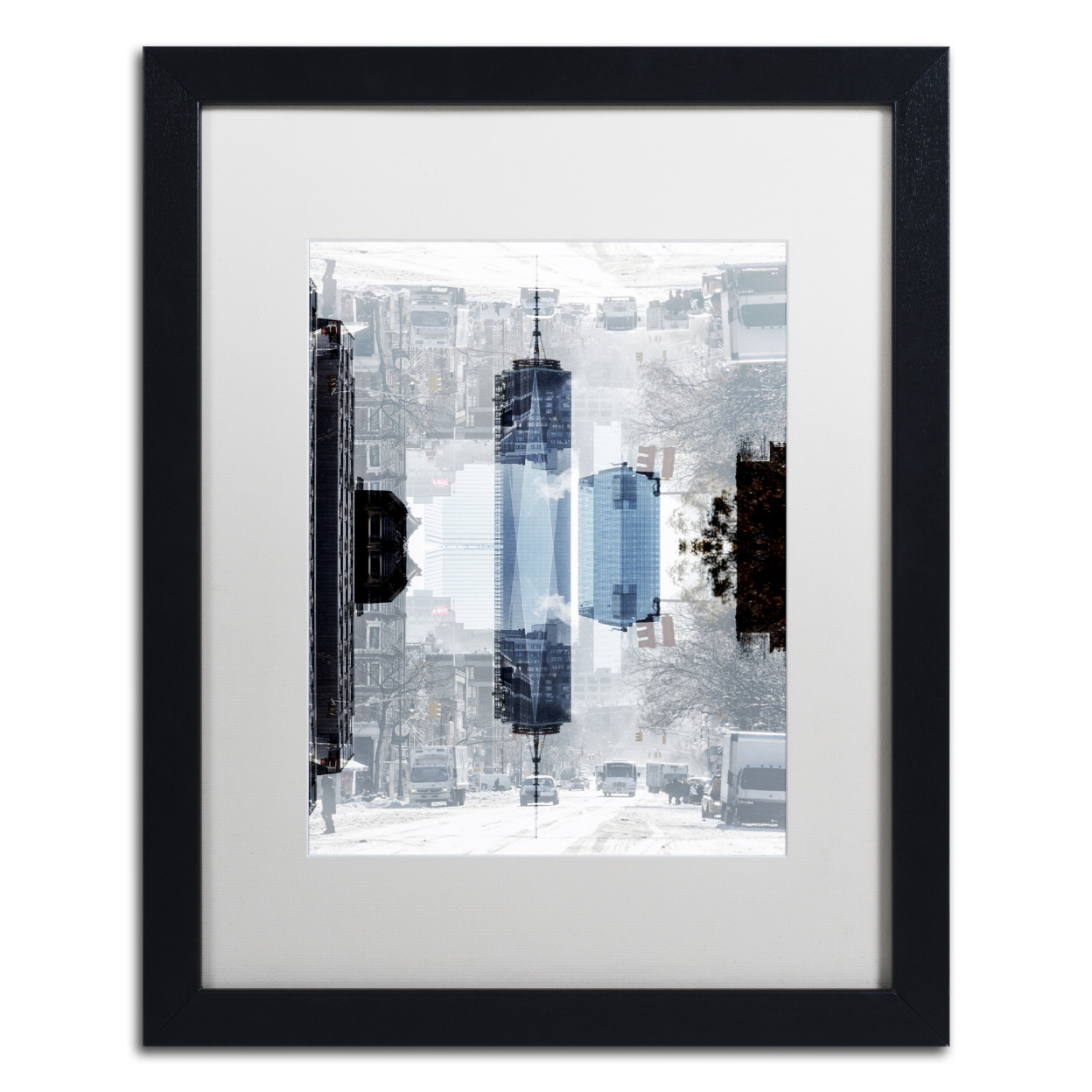 Philippe Hugonnard 'New York Reflection V' Black Wooden Framed Art 18 X 22 Inches