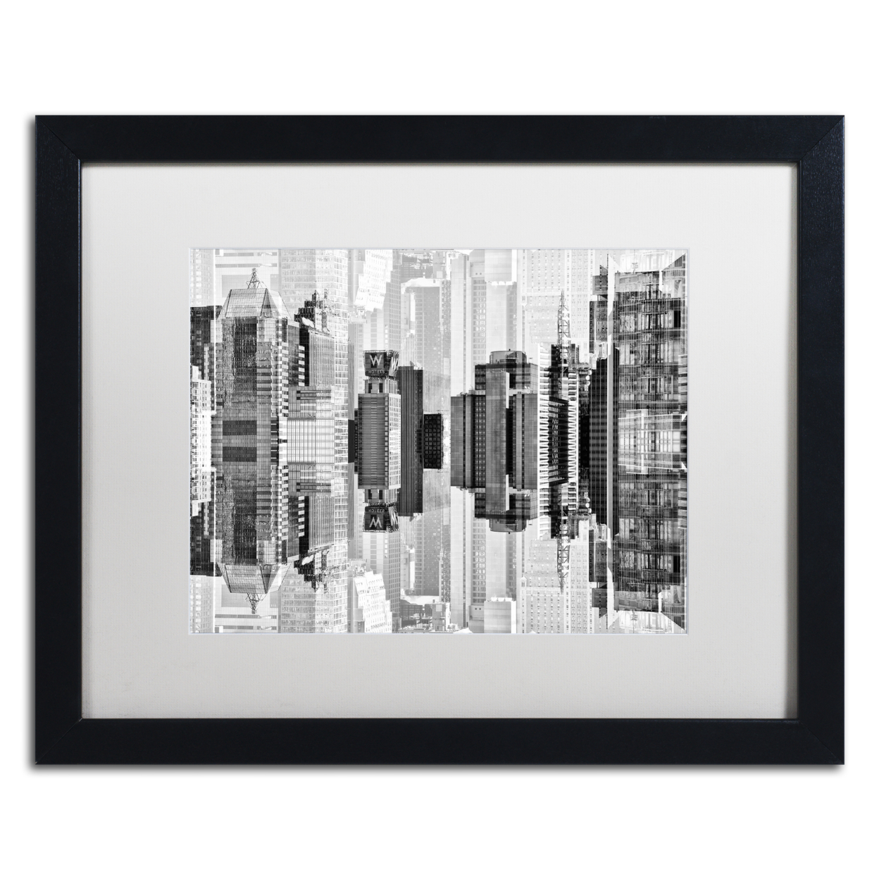 Philippe Hugonnard 'New York Reflection VII' Black Wooden Framed Art 18 X 22 Inches