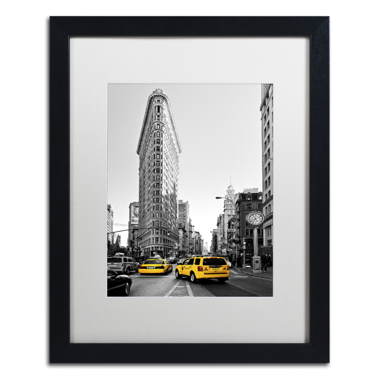 Philippe Hugonnard 'Flatiron Building NYC' Black Wooden Framed Art 18 X 22 Inches