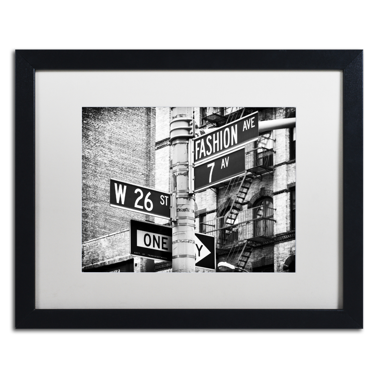 Philippe Hugonnard 'Fashion Avenue NYC' Black Wooden Framed Art 18 X 22 Inches