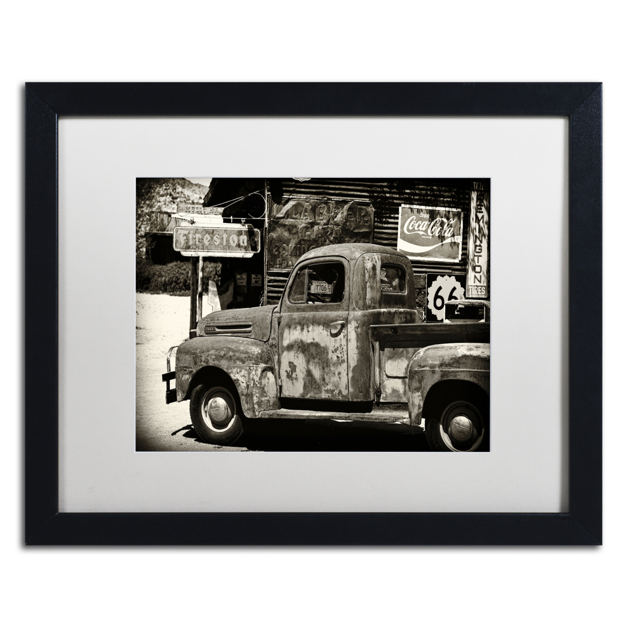 Philippe Hugonnard 'US Truck' Black Wooden Framed Art 18 X 22 Inches