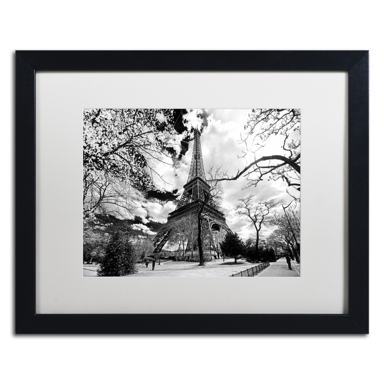 Philippe Hugonnard 'Eiffel Tower' Black Wooden Framed Art 18 X 22 Inches