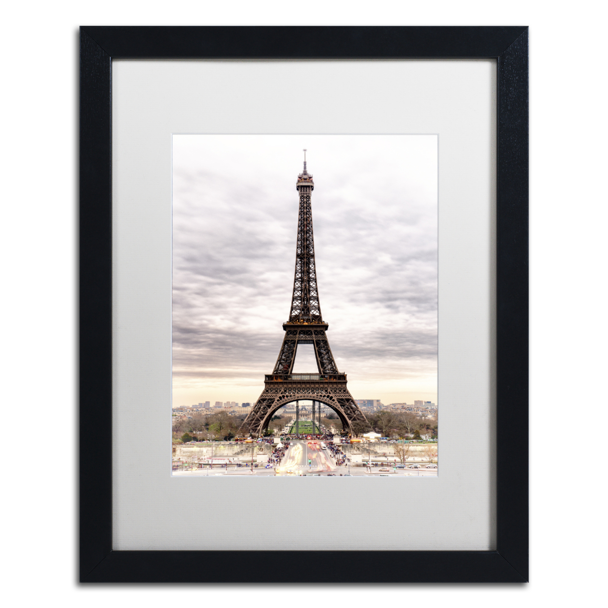 Philippe Hugonnard 'The Eiffel Tower' Black Wooden Framed Art 18 X 22 Inches