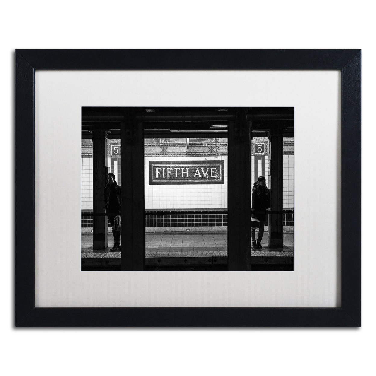 Philippe Hugonnard 'Fifth Ave' Black Wooden Framed Art 18 X 22 Inches