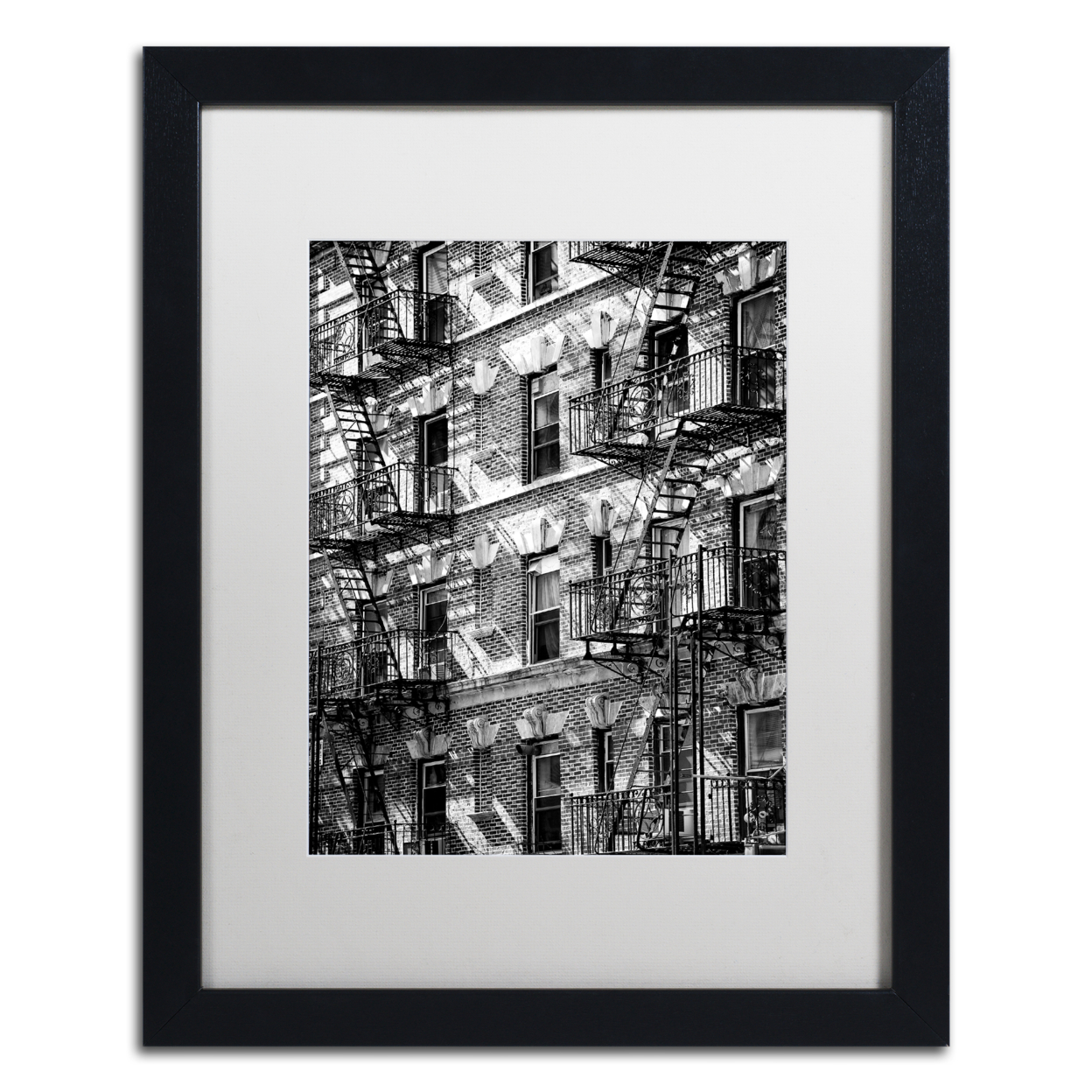 Philippe Hugonnard 'New York Facade' Black Wooden Framed Art 18 X 22 Inches