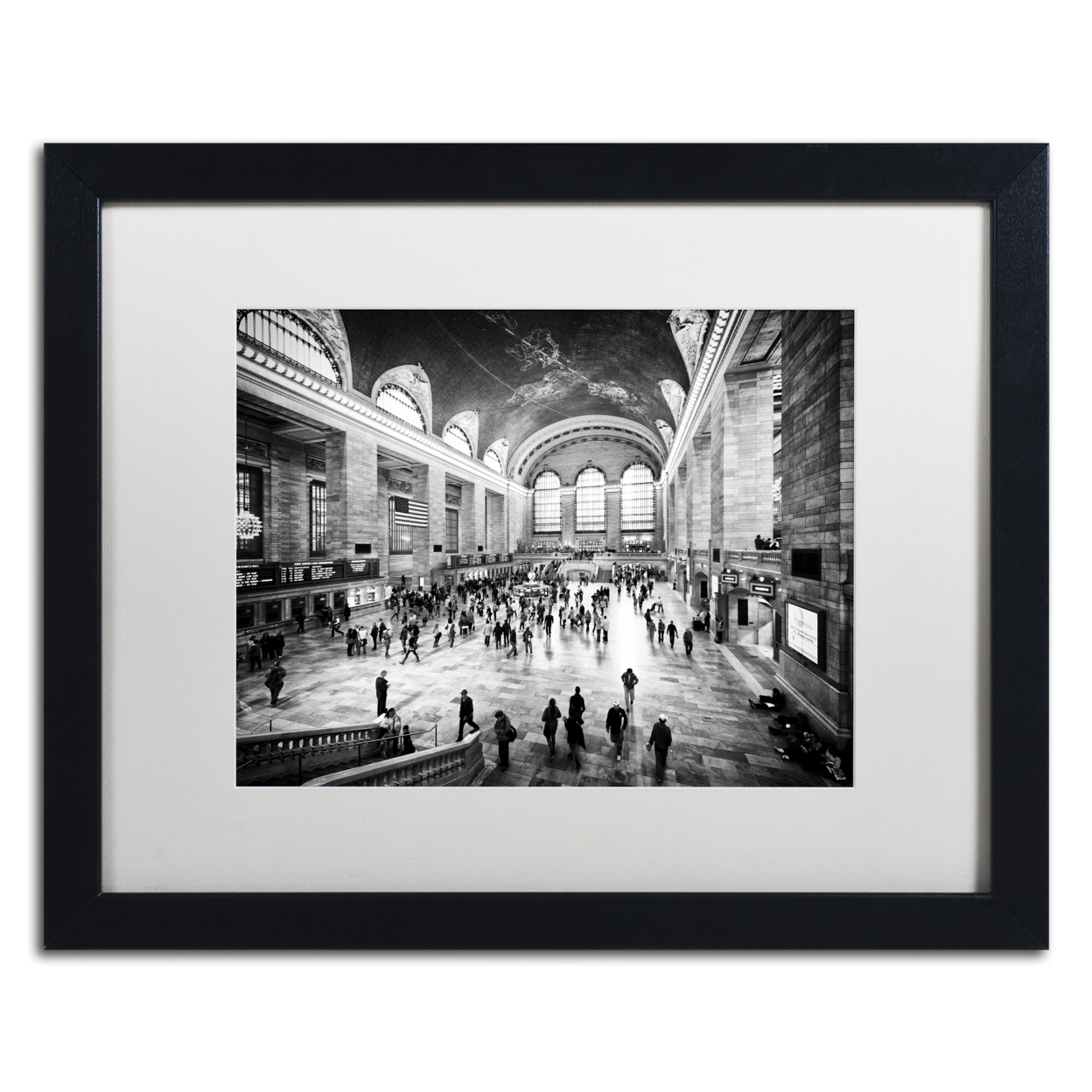 Philippe Hugonnard 'Grand Central Terminal NYC' Black Wooden Framed Art 18 X 22 Inches