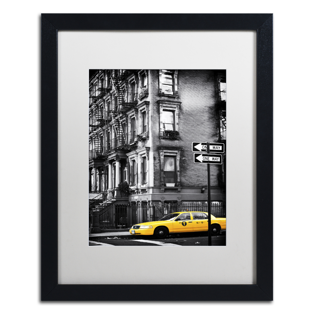 Philippe Hugonnard 'NYC Yellow Cab' Black Wooden Framed Art 18 X 22 Inches